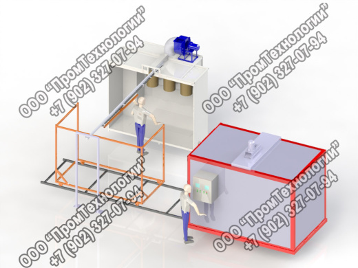 Г - образная линия порошковой покраски с универсальной камерой окраски  Чебоксары, Москва